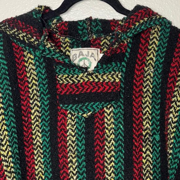 Baja Joe Mexican Baja Hoodie Sweater Pullover Rasta Red yellow green unisex MED - Picture 7 of 15